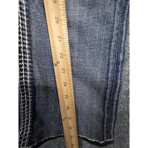 Rock Revival Jeans Womens 27 Blue Ellie Boot Bootcut Flap Pockets Stitching - Picture 4 of 10